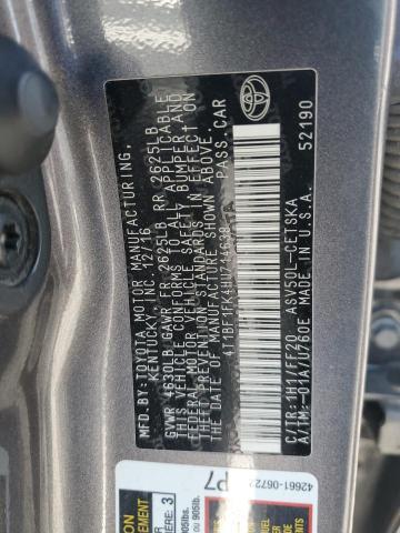 4T1BF1FK4HU714638 - 2017 TOYOTA CAMRY LE GRAY photo 12