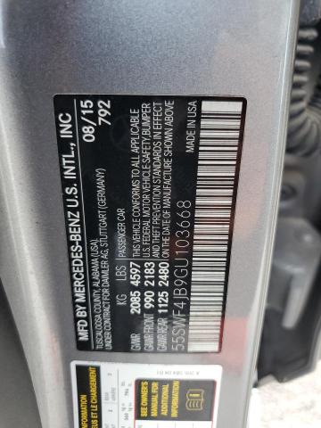 55SWF4JB9GU103668 - 2016 MERCEDES-BENZ C 300 GRAY photo 13