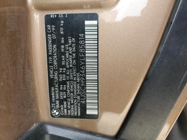 4USCH9346YLF85814 - 2000 BMW Z3 2.3 BROWN photo 13