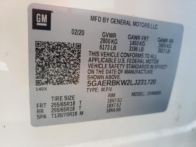 5GAERBKW2LJ231720 - 2020 BUICK ENCLAVE ESSENCE Ağ foto 14