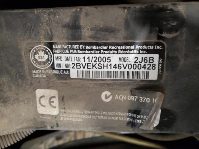 2BVEKSH146V000428 - 2006 CAN OUTLANDER GREEN photo 10