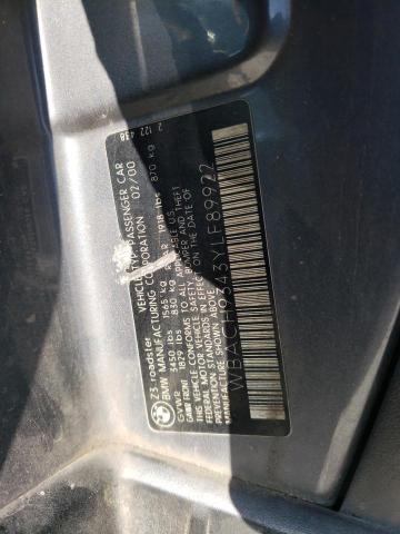 WBACH9343YLF89922 - 2000 BMW Z3 2.3 GRAY photo 12