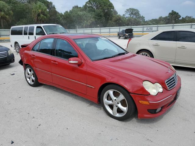 WDBRF40J05F564546 - 2005 MERCEDES-BENZ C 230K SPORT SEDAN RED photo 4