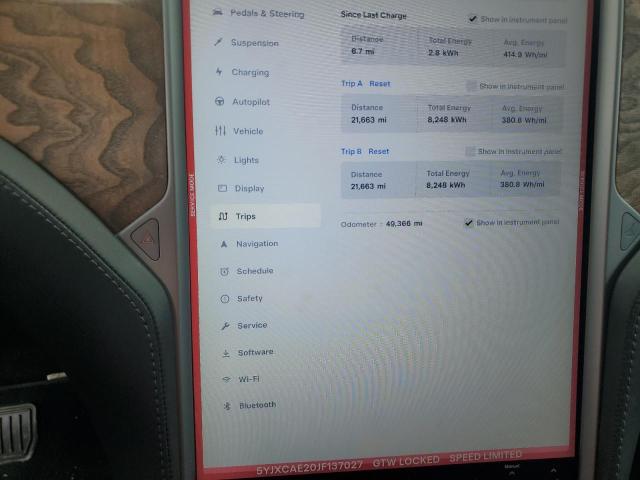 5YJXCAE20JF137027 - 2018 TESLA MODEL X Szary zdjęcie 9