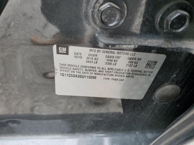 1G11C5SA2GU119288 - 2016 CHEVROLET MALIBU LIM 黑色 照片 10