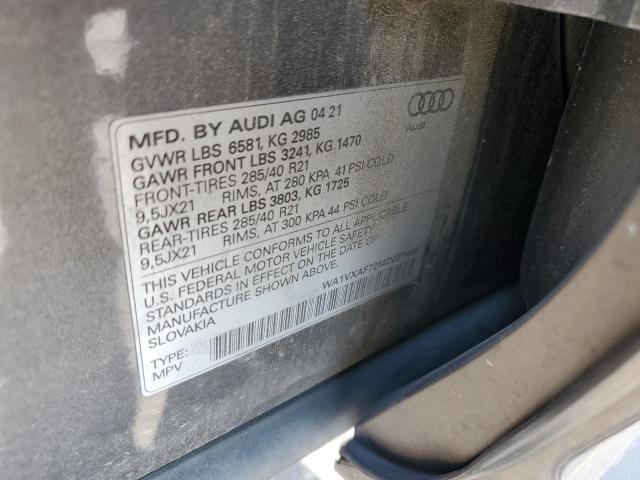 WA1VXAF72MD037488 - 2021 AUDI Q7 PRESTIGE GRAY photo 13