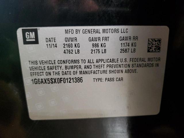 1G6AX5SX0F0121386 - 2015 CADILLAC CTS LUXURY COLLECTION BLACK photo 12