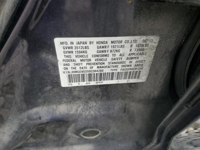 JHMGE8G55DC064280 - 2013 HONDA FIT SPORT BLACK photo 13