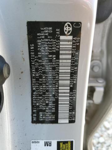 5YFEPMAE0NP290708 - 2022 TOYOTA COROLLA LE SILVER photo 13