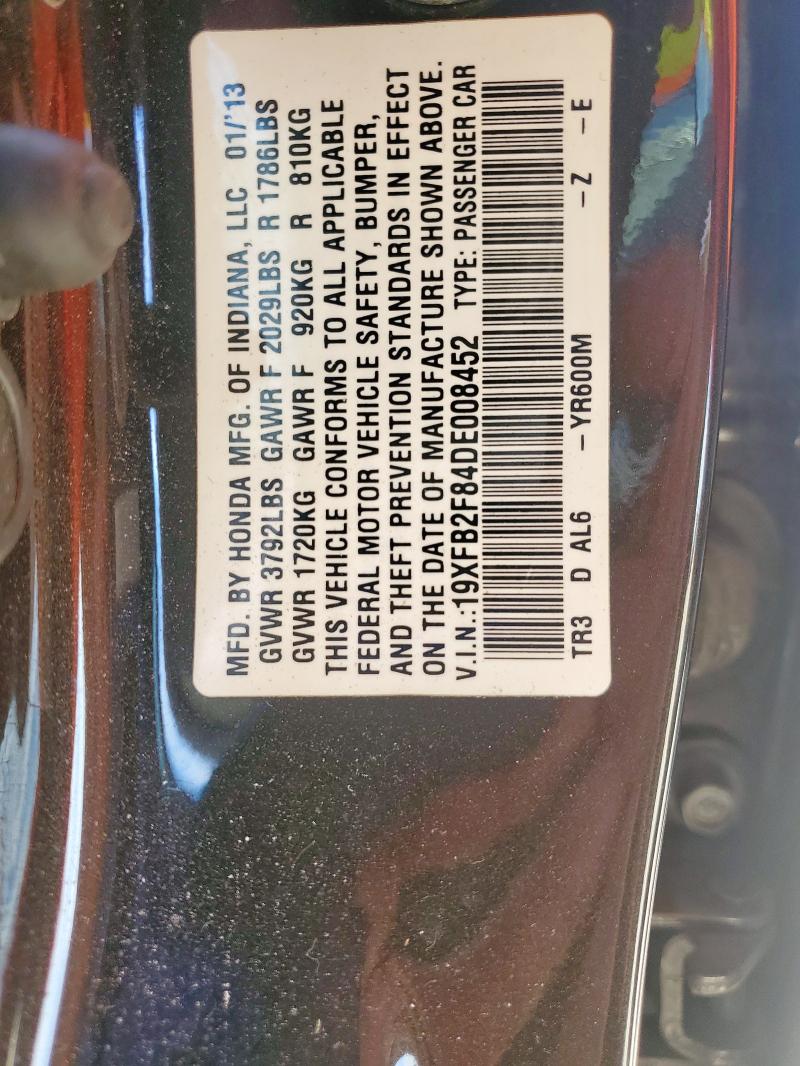 19XFB2F84DE008452 - 2013 HONDA CIVIC EX BROWN photo 12