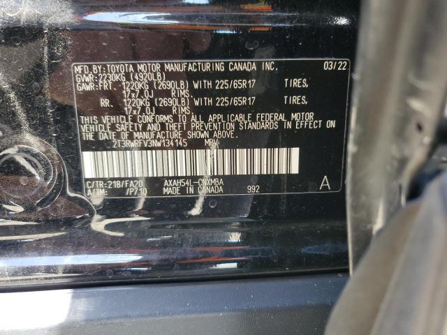 2T3RWRFV3NW134145 - 2022 TOYOTA RAV4 XLE Қара фото 13