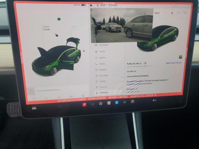 5YJ3E1EA7LF740835 - 2020 TESLA MODEL 3 WHITE photo 9