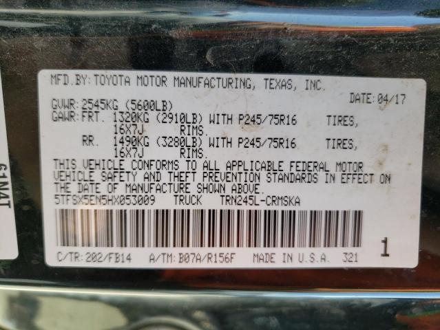 5TFSX5EN5HX053009 - 2017 TOYOTA TACOMA ACCESS CAB შავი ფოტო 12