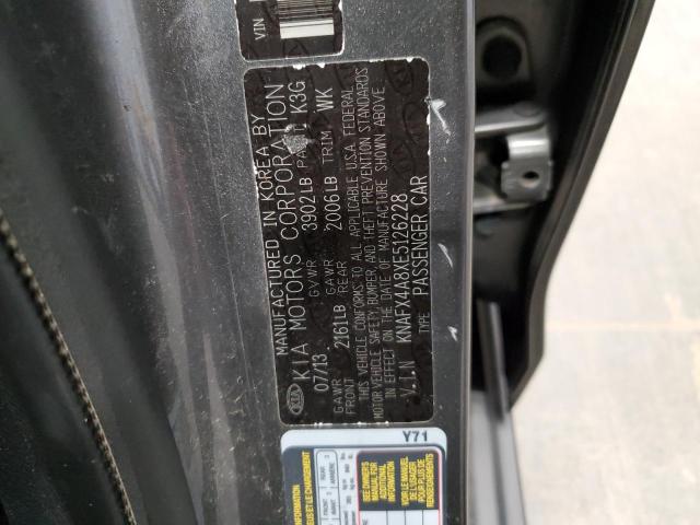 KNAFX4A8XE5126228 - 2014 KIA FORTE EX Grau Foto 12
