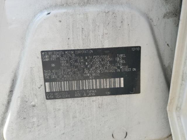 JTLZE4FE8B1138793 - 2011 TOYOTA SCION XB WHITE photo 12