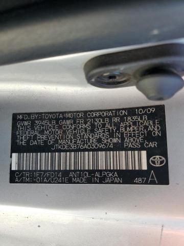 JTKDE3B76A0309674 - 2010 TOYOTA SCION TC 银色 照片 12