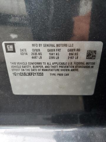 1G11C5SL3EF217233 - 2014 CHEVROLET MALIBU 1LT 灰色 照片 12