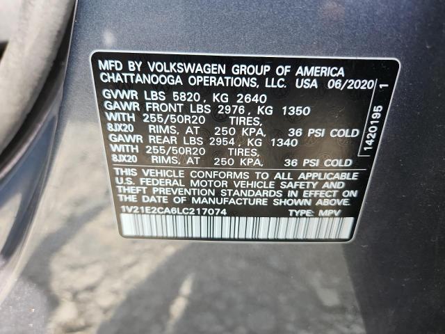 1V21E2CA6LC217074 - 2020 VOLKSWAGEN ATLAS CROS SE Boz foto 14
