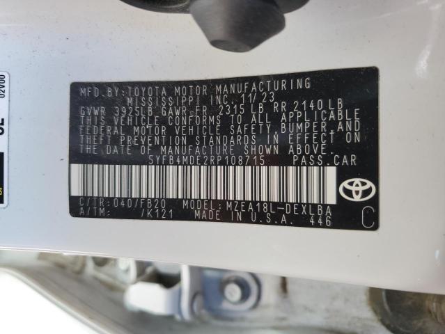 5YFB4MDE2RP108715 - 2024 TOYOTA COROLLA LE Ağ foto 13
