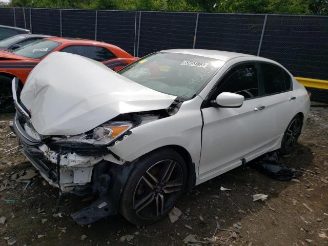 1HGCR2F55HA290034 - 2017 HONDA ACCORD SPORT WHITE photo 1