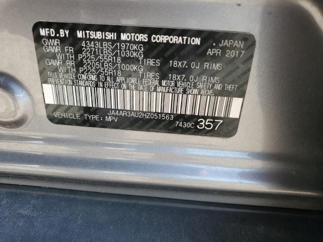 JA4AR3AU2HZ051563 - 2017 MITSUBISHI OUTLANDER ES SILVER photo 13