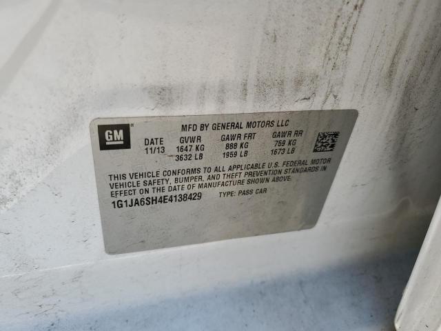 1G1JA6SH4E4138429 - 2014 CHEVROLET SONIC LS 白色 照片 12