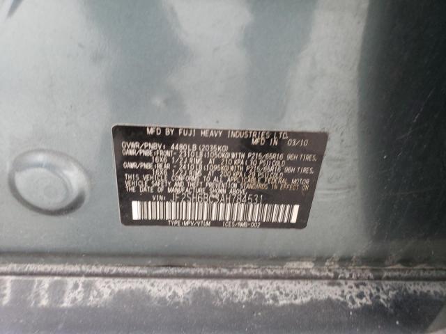 JF2SH6BC3AH784531 - 2010 SUBARU FORESTER XS Зелений фото 10