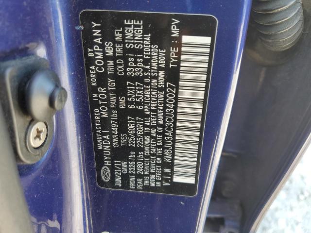 KM8JU3AC3CU340027 - 2012 HYUNDAI TUCSON GLS PURPLE photo 13