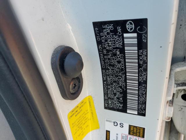 JTDEPRAE1LJ006873 - 2020 TOYOTA COROLLA LE WHITE photo 13