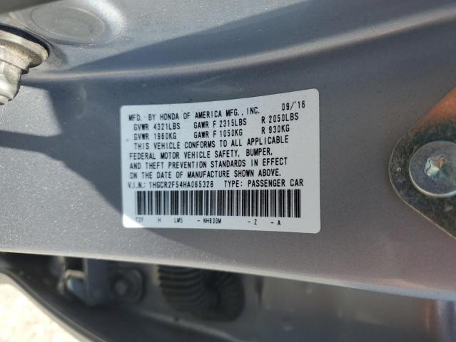 1HGCR2F54HA065328 - 2017 HONDA ACCORD SPORT SILVER photo 12