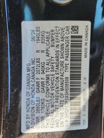2HGFE2F5XSH506509 - 2025 HONDA CIVIC SPORT 黑色 照片 12
