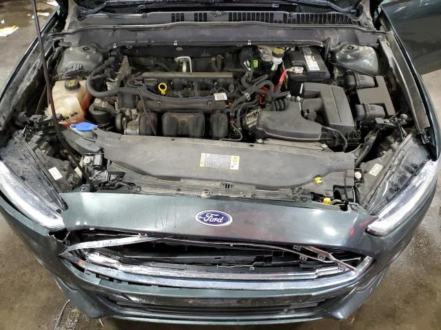 3FA6P0H72FR137754 - 2015 FORD FUSION SE GREEN photo 11