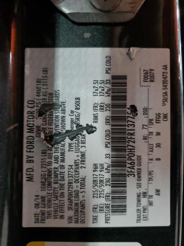 3FA6P0H72FR137754 - 2015 FORD FUSION SE GREEN photo 12