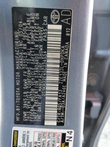 2T1KR32E45C334554 - 2005 TOYOTA COROLLA MA XR BLUE photo 12