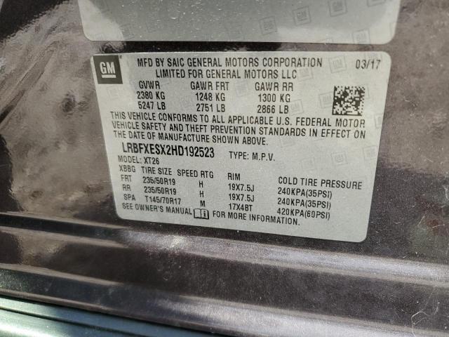 LRBFXESX2HD192523 - 2017 BUICK ENVISION PREMIUM Lila Foto 13