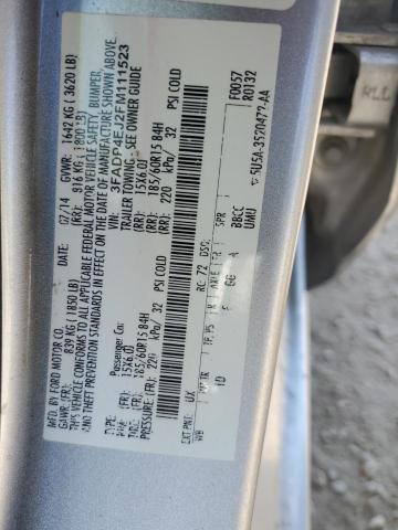 3FADP4EJ2FM111523 - 2015 FORD FIESTA SE SILVER photo 13