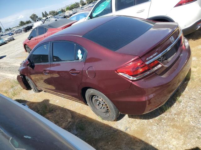 19XFB2F57DE267118 - 2013 HONDA CIVIC LX BURGUNDY photo 2