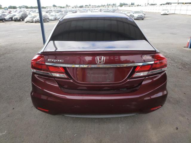 19XFB2F57DE267118 - 2013 HONDA CIVIC LX BURGUNDY photo 6