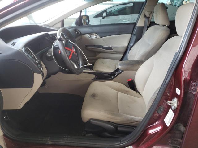 19XFB2F57DE267118 - 2013 HONDA CIVIC LX BURGUNDY photo 7