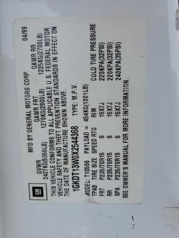 1GKDT13W0X2544368 - 1999 GMC JIMMY Blanco foto 13