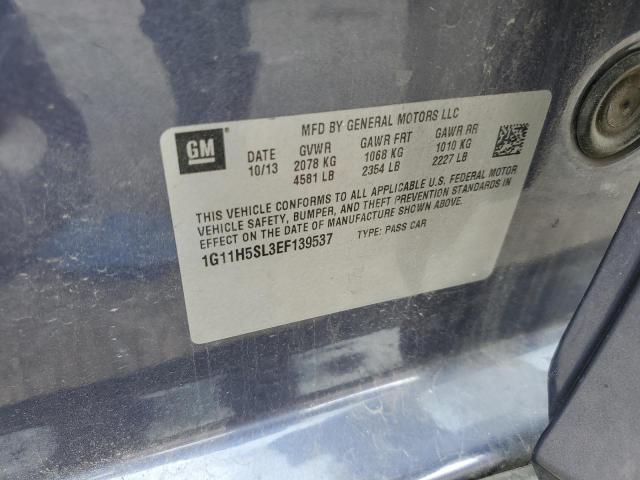 1G11H5SL3EF139537 - 2014 CHEVROLET MALIBU LTZ ნაცრისფერი ფოტო 13