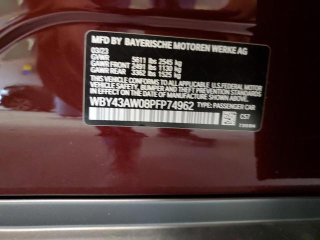 WBY43AW08PFP74962 - 2023 BMW I4 EDRIVE3 BURGUNDY photo 13