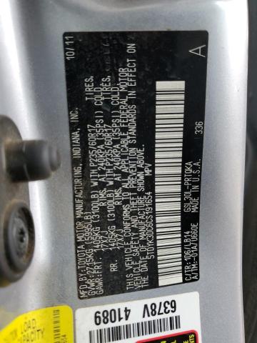 5TDYK3DC6CS191654 - 2012 TOYOTA SIENNA XLE GRAY photo 12