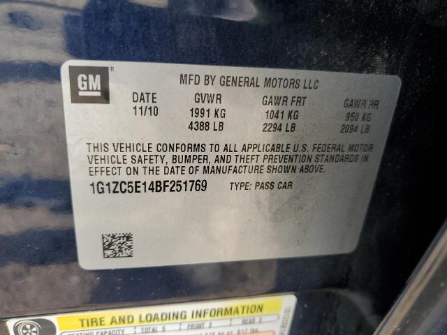 1G1ZC5E14BF251769 - 2011 CHEVROLET MALIBU 1LT 蓝色 照片 13