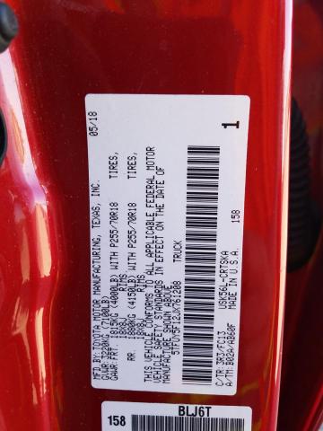 5TFUY5F12JX761208 - 2018 TOYOTA TUNDRA DOUBLE CAB SR/SR5 RED photo 10