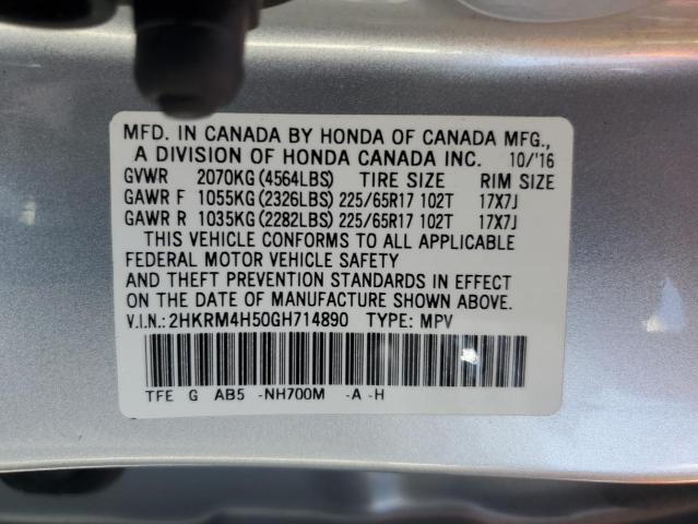 2HKRM4H50GH714890 - 2016 HONDA CR-V EX SILVER photo 14