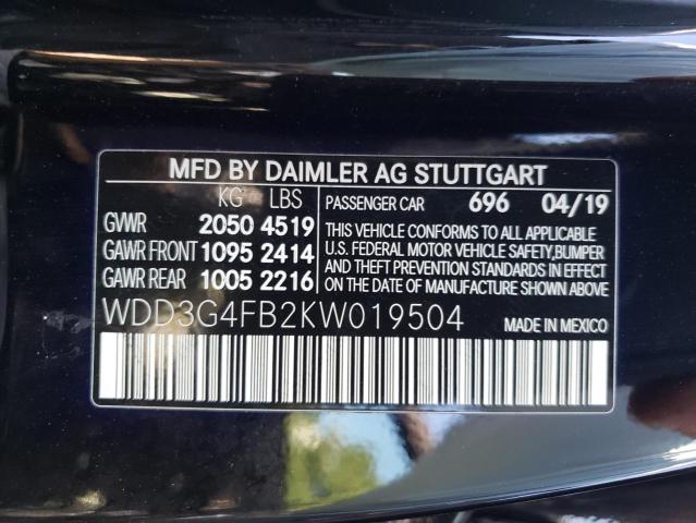 WDD3G4FB2KW019504 - 2019 MERCEDES-BENZ A 220 4MATIC BLACK photo 13