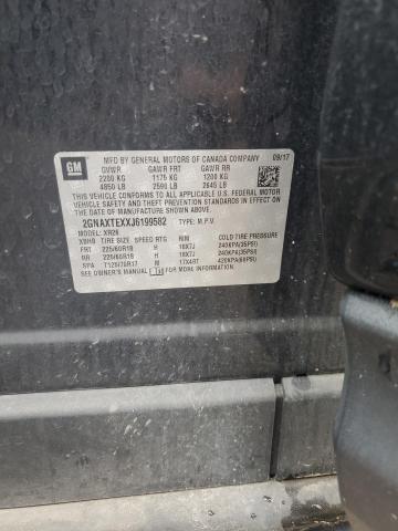 2GNAXTEXXJ6199582 - 2018 CHEVROLET EQUINOX LT BLACK photo 13