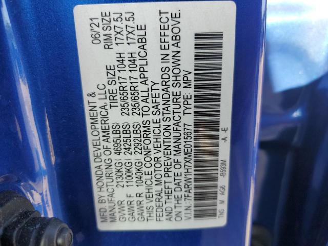 7FARW1H7XME015677 - 2021 HONDA CR-V SE BLUE photo 13