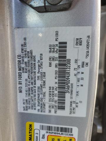 3FA6P0D94JR132300 - 2018 FORD FUSION TITANIUM/PLATINUM SILVER photo 12